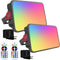 Indmird 2 Pack 50W RGB Flood Light, RGB Color Changing Floodlight, Smart RGB