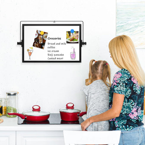 Magnetic Dry Erase White Board, 8" x 12" Double-Sided Desktop Whiteboard with Stand, Portable for Home, Office, School