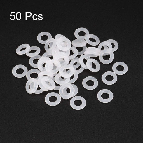 uxcell Silicone O-Rings, 10mm OD 5.2mm ID 2.4mm Width VMQ Seal Gasket for Compressor Valves Pipe Repair, White, Pack of 50