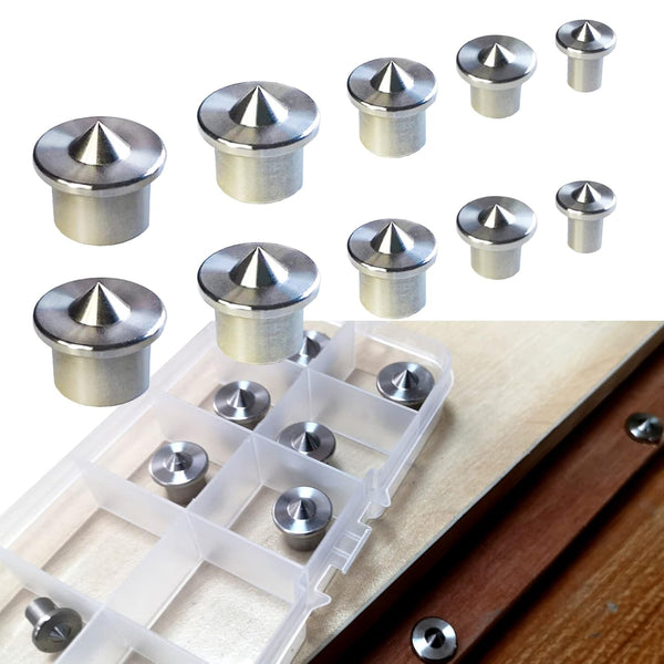 Dowel Centers, Stainless Steel Dowel Center Transfer Plugs 10PCS with 5 Sizes of Dowel Centering Pins Joinery