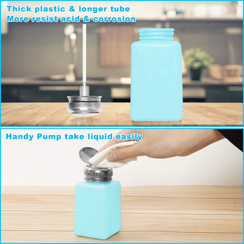 2 Pack 200ml Push Down Alcohol Dispenser Pump Bottle, Methanol Container