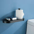 304 Round.93088MB RANDOM Matte Black Toilet Paper Holder with Phone Shelf, SUS Stainless Steel Modern Bathroom