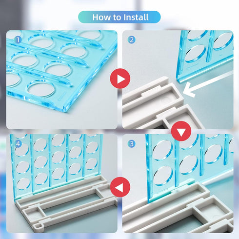 Annhua Plastic Test Tube Rack for 16mm Tubes, Holds 50, Detachable Tube Holder Tray