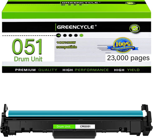greencycle 051 Compatible Replacement for Canon 051 Drum Unit, 1-Pack for Laserjet Pro LBP160 MF260 Printers