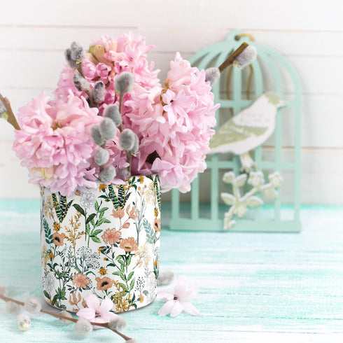 WAVEYU Large Capacity White Flower Ceramic Pen Holder for Desk, Makeup Brush, Marker, and Pencil Storage Organizer