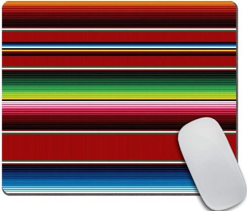 Serape Stripe Mouse Pad, Bright Colorful Mexican Rug Blanket Print, Multicolored Mouse Pads