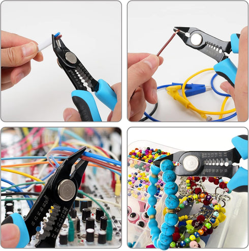WGGE Precision Wire Cutters, Slim Diagonal Cutting Pliers with Supplementary Stripping, Ultra Sharp 6 Inch Wire Cutter