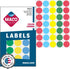 MACO Assorted Primary Round Color Coding Labels, 3/4 Inches Diameter, 1000 Per Box (MR1212-A1)
