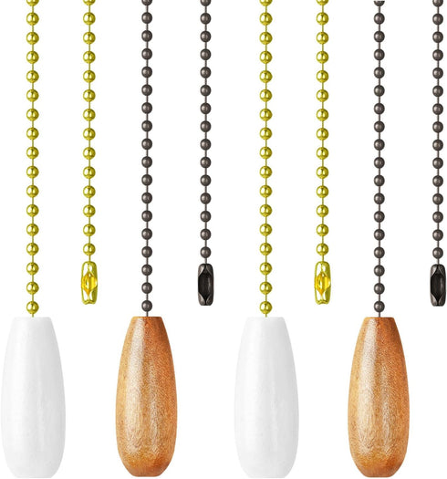 SHIFANQI Ceiling Fan Pull Chain, 2 Pack Wooden Pendant Pull Chain Extension, 12