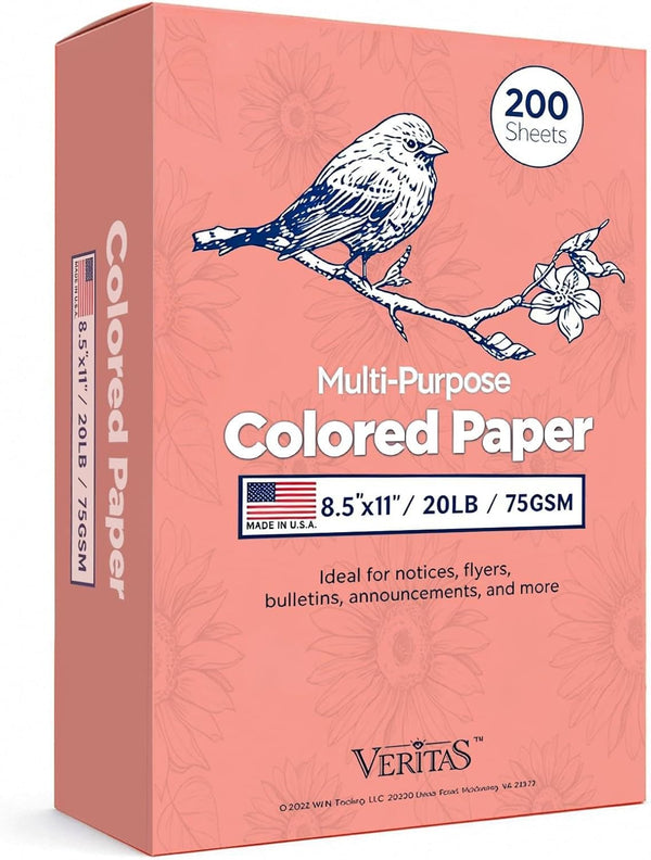 WritePads Veritas Colored Copy Paper, Multi-Purpose paper, Colored Printer Paper 8.5 x
