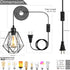 Laihezz Black Metal Plug in Pendant Light, Hanging Light Fixture with Plug in Cord, Hanging Lights with Plug in Cord