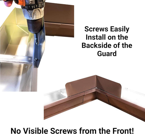 Eagle 1 Rain Gutter Valley Splash Guards, Straight or Bent, Includes Screws and 1/4" Bit Driver (Classic Straight)
