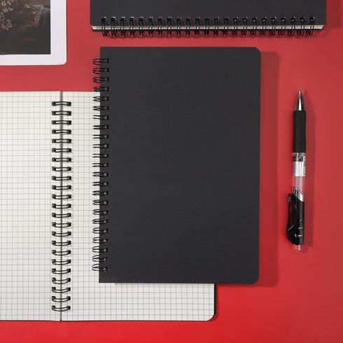 EUSOAR Graph Paper Spiral Notebook, A5 3Pack, 5.5"x8.3", 120 Pages, Wirebound Journal for Math and Science Students