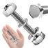 (6 Sets) 3/8-16x2" Hex Head Stainless Steel Bolts and Nuts with Flat & Lock Washers, 304 Stainless Steel 18-8, Fully