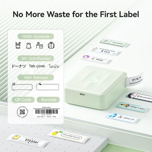 NIIMBOT Label Maker Bluetooth Label Printer, Household Organization D110 Label Maker Machine with Tape, Portable for