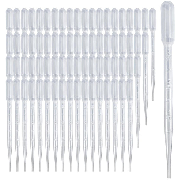 100 PCS 3ML Disposable Plastic Dropper Pipettes for Accurate Liquid Transfer, Excellent Suction for Oils, Crafts, Labs