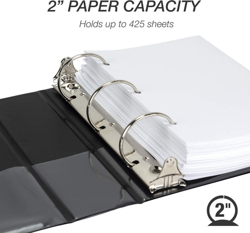 Samsill Economy 1 Inch Mini 3 Ring Binder, Made in The USA, 9.1" x 7.5" Round Ring Binder, Black