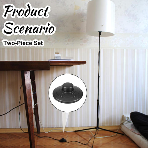 Exircy 2-Pack Floor Foot Switch, Round Black Inline Foot Pedal Switch Step-on-Button Switches for Floor Lamp On-Off