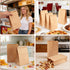 50 Pack 4 Lb 9.57" 5.12"3" BadenBach Brown Paper Lunch Bags, Small Bread Bags Bulk, Heavy Duty Kraft Paper Sacks