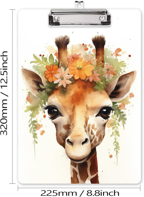 Hongri Cardboard Clipboard, 8.5 x 11 Letter Size with Cute Animals Pattern, A4 Standard Clip Board