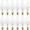 COLWATT 12-Pack Candelabra Light Bulbs 60W Warm White 2700K, 650 Lumen Candle