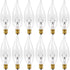 COLWATT 12-Pack Candelabra Light Bulbs 60W Warm White 2700K, 650 Lumen Candle