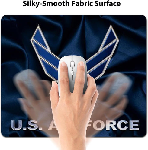 US Air Force Personalized Custom Gaming Mousepad, Rectangle Navy Blue Mouse Pad Office Accessory and Gift