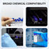 Blue Solid Polypropylene Cap, Red Silicone Septa with Ribbed Thread Screw Cap, Accessory for 1.5ml HPLC