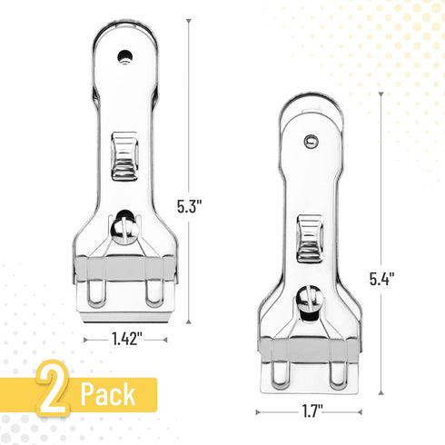 2 Pack, Bates- Metal Razor Blade Scraper Tool, Carbon Steel Blades, Stainless Steel Body, Heavy-Duty Cleaning Razor