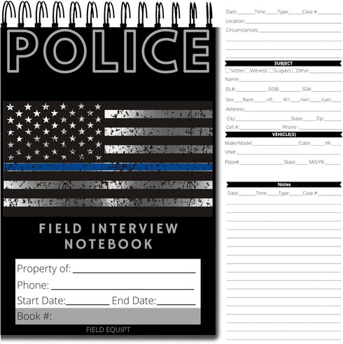 Law Enforcement Incident Report Notepads, 6 Pack, Sheriff, Security & Police Gear, EDC Officer Notebook