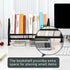 Expandable Desktop Bookshelf Organizer, Metal Office Tabletop Book Storage Rack, Large Tilting Bookcase