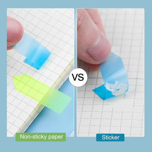 Fluorescent Translucent Sticky Note Flags, 1200 Pcs Total, 10 Color Tabs, Arrow Index Tabs, Page Flag Markers