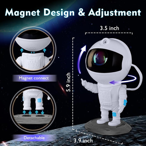 8 Astronaut Galaxy Projector, Star Projector, Astronaut Light Projector with Colors LED Nebula, Starry Night Light