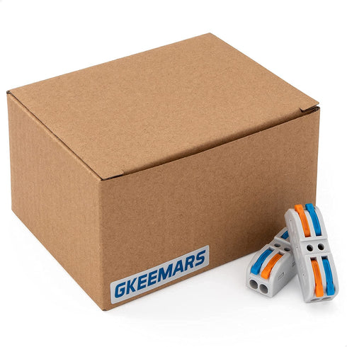GKEEMARS 50 Pcs 2 Conductor Compact Lever Wire Connectors Assortment Pack KV-212 Electrical Connectors Kit