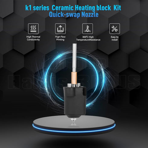 K1 K1c Ceramic Hotend Kit Unicorn Quick Swap Nozzle for K1 Max K1C 3D Printer, Upgrade All Metal Integrated Extruder
