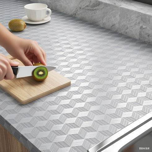 15.8inx23ft ReWallpaper Stainless Steel Backsplash Wallpaper Peel and Stick Oil Resistant Brushed Silver Contact Paper