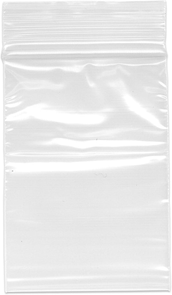 Plymor 2.5" x 3.5" Reclosable Plastic Bags, 2 Mil (Pack of 100)