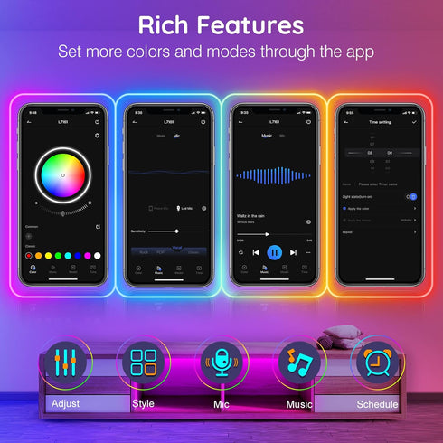 32.8Ft RopeLights,IP65 Neon Rope Lights,Flexible Led Rope Lights Control with App/Remote,Multiple Modes Outdoor RGB Led