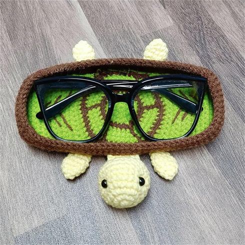 Chic Handmade Crochet Eyeglasses Holder for Desk and Nightstand Organization