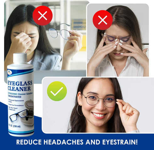 (2) NORTHWEST ENTERPRISES Ultrasonic Eyeglass Cleaner Solution. Concentrated Glasses Cleaner for use in Sonic