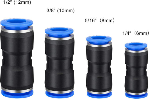 Honoson 40 Pieces Straight Push Connectors, Push To Connect Fittings Quick Release Pneumatic Connectors Air Line Fittings Connect Air Hose Fittings, 2 Way by Honoson