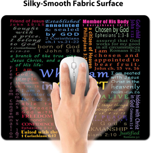Custom Inspirational Quote Gaming Mouse Pad, Christian Bible Verse Scripture Quotes Colorful Design Art