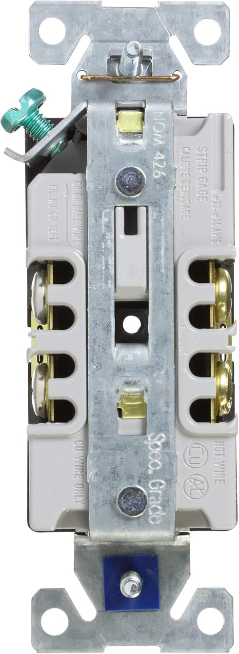 Eaton BR15BK 15-Amp 125-volt Commercial Grade Straight Blade Duplex Receptacle, Black