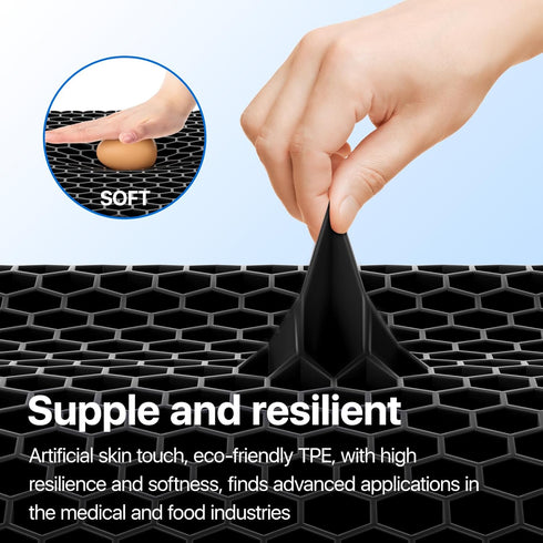 OMCOZY Gel Seat Cushion, Cooling Thick Big Breathable Honeycomb Design Absorbs Pressure Points Seat Cushion