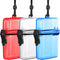 Outus 3 Pieces Waterproof ID Card Holder with Floating Sports Case, Clear Blue Red, 4.72 x 2.95 x 1.57 Inch