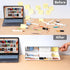 Varhomax Glass Desk Whiteboard with Built-in Mirror, Desktop Dry Erase Board with Storage for Home and Office