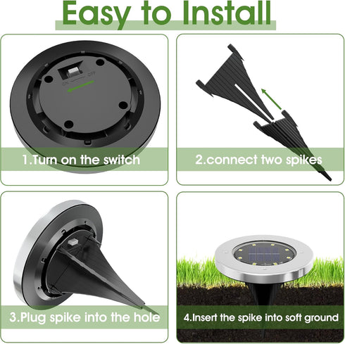 4.6 inch Outside,8 Pack INCX Solar Lights for Solar Light Outdoor Waterproof, Garden Lights Landscape Lighting