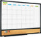 JILoffice Magnetic Calendar Whiteboard & Bulletin Corkboard Combo Board 24 x 18 Inch, Black Aluminum Frame for Home,