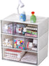 Plastic Desk Organizer with 3 Tier Drawers, Stackable Storage for Office, 6 Drawers