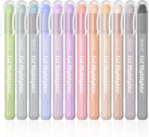Shuttle Art 12 Mild Colors Bible Highlighters and Pens, No Bleed Gel Highlighters for Journaling Highlighting Studying